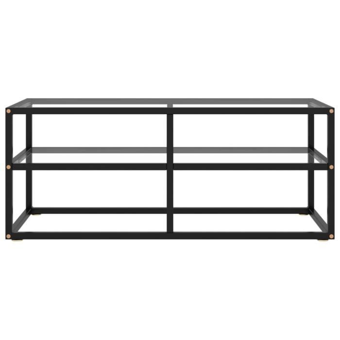 Meuble HI-FI Meuble TV Haut de gamme - Banc TV avec verre trempé Noir 100x40x40 cm 775308 Fur©