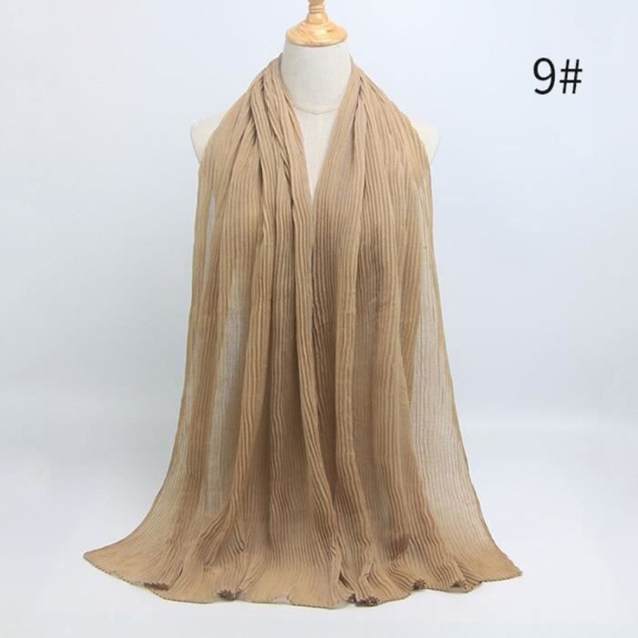 Foulard hijab en coton froissé, écharpe douce, écharpe chaude, écharpe chaude, châle, 25 couleurs, Design hiver, tendanc DY5184