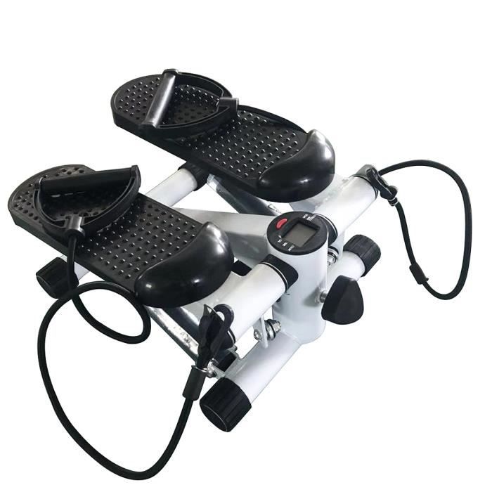 Powersteps Stepper AIMEI avec extenseurs - Noir/Blanc - Structure métallique + plastique PVC - Charge max.100KG