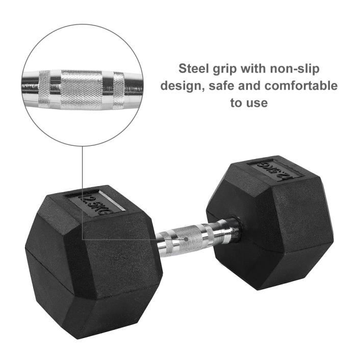 Haltères Hexagonale 12.5 kg d'haltères Dumbbell Musculation -WER05