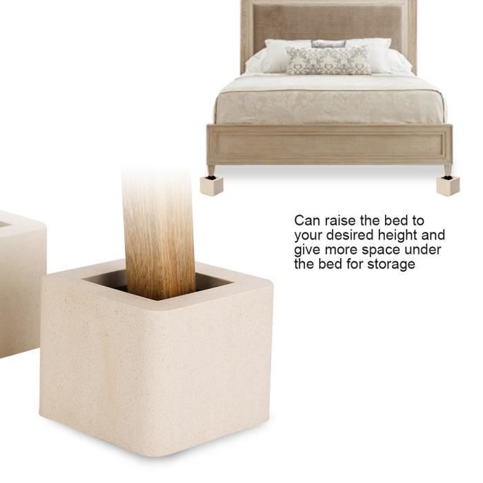 Lot de 4 Réhausseurs de Meuble Réhausseur Pieds de Lit Réhausseurs de Lit Lot de 4 pcs Réhausseurs HB046