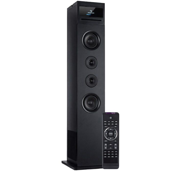 auna Karaboom 100 Enceinte colonne avec Wifi - radio Internet DAB+ et tuner FM - Bluetooth - lecteur CD - port USB - 120W max- noir