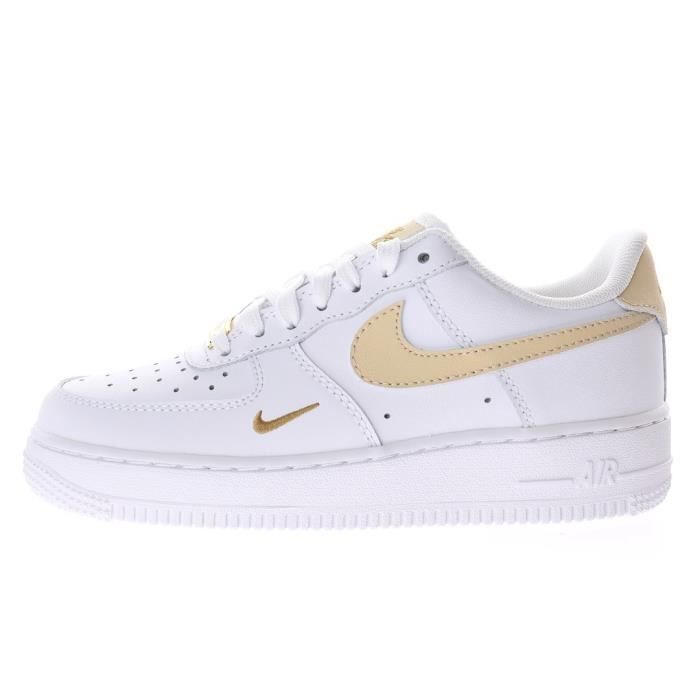 Baskets NIIKE Air-Force 1 07 Low GS White Black Gold CZ0270-105 Femme et Homme