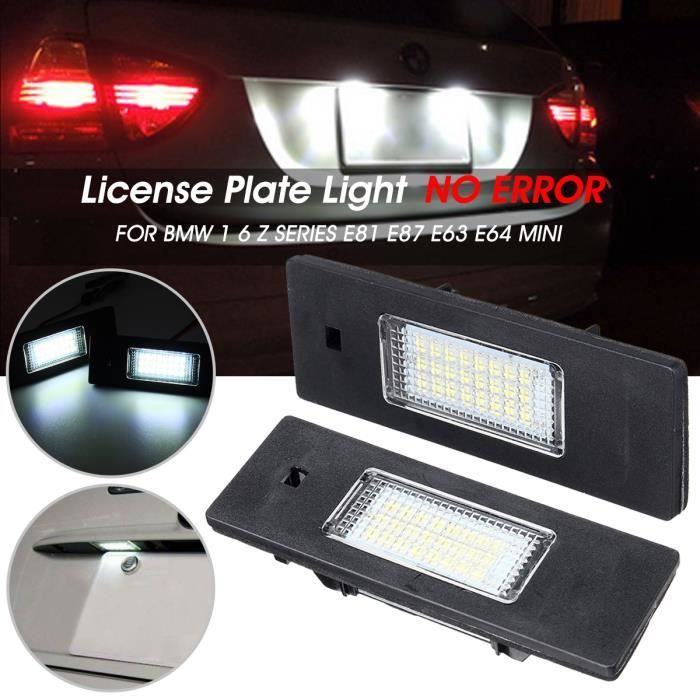 AVANC LED Lampe de Plaque d'immatriculation No Error 12V Pour BMW 1 6 Z Series E81 E87 MINI Cooper