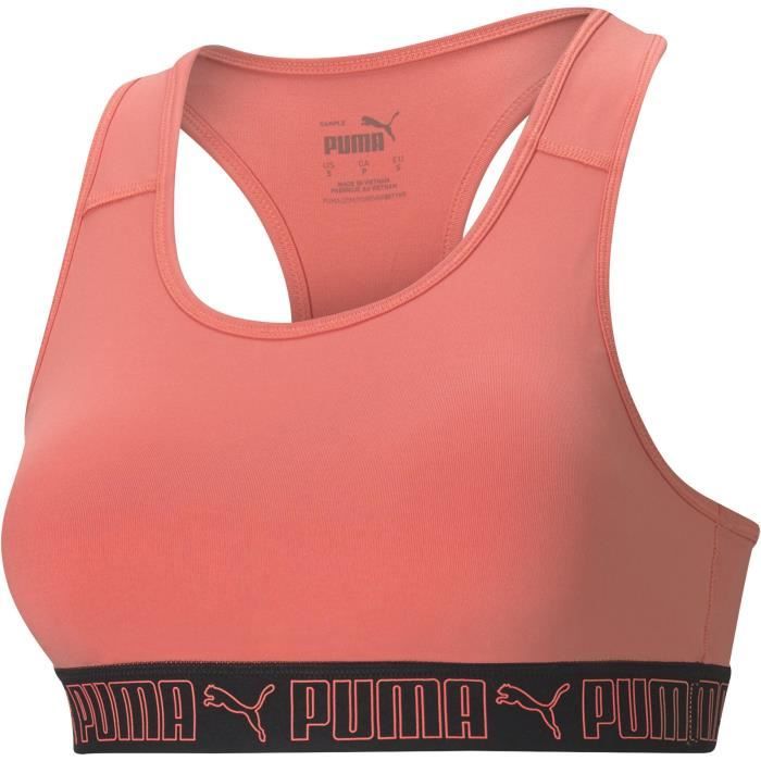 PUMA - Brassière sport Mid Impact - coques amovibles - technologie DRYCELL - polyester recyclé - orange - femme