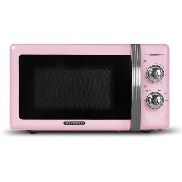 SCHNEIDER - SMW20VMP - Micro ondes - Vintage - 20 litres - 700 watts - Rose