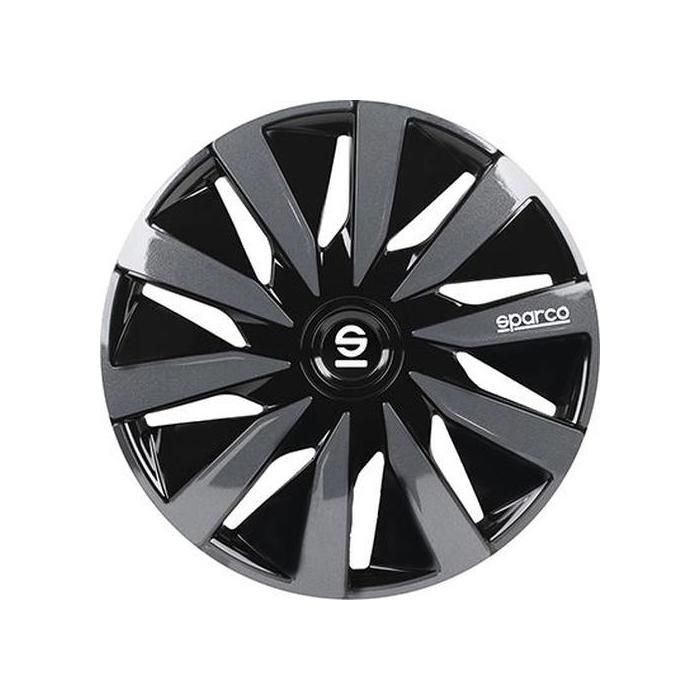 SPARCO 4 Enjoliveurs Lazio 16- Noir et Gris