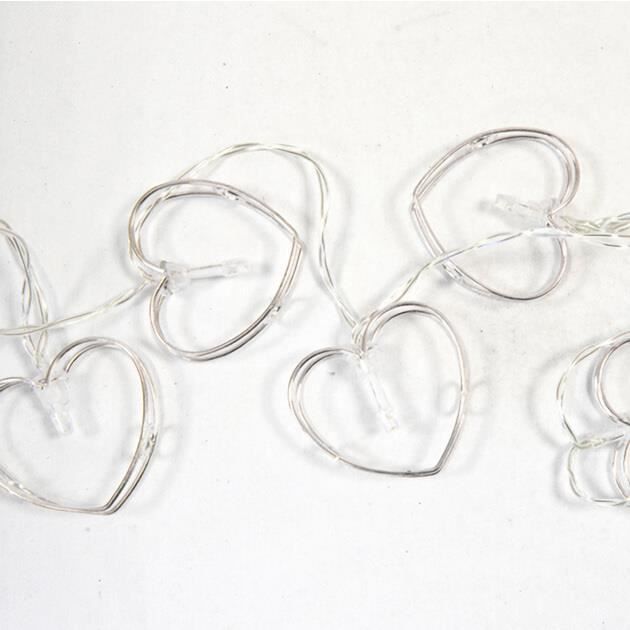 R/DEL0002- 1 Décoration guirlande lumineuse mariage coeur argent