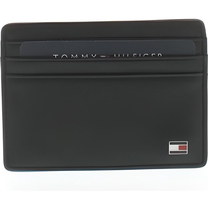 Porte-cartes Eton en cuir noir - Tommy Hilfiger