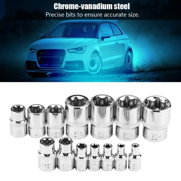 Jeu de douilles Coffret cliquet Torx douille étoile Bit Socket Set Drive Tool Kit de Réparation DOUILLES EMBOUTS