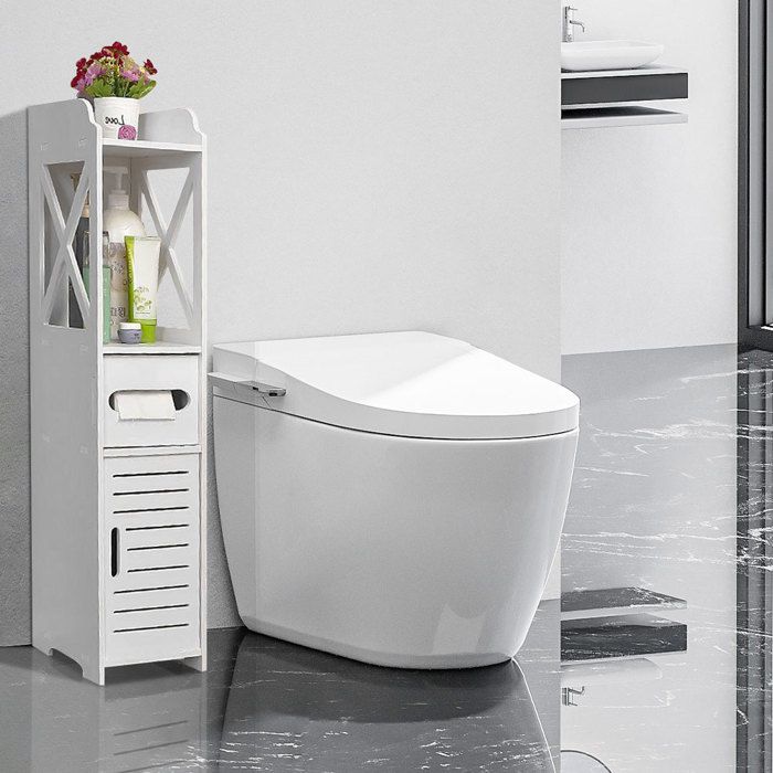 QUIIENCLEE Armoire de rangement pour salle de bain support de rangement blanc-classique 20*20*80cm