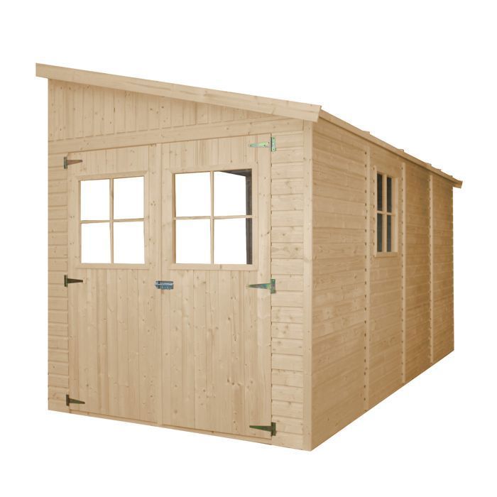 Abri de jardin en bois sans paroi lat&eacute;rale plus les planchers impr&eacute;gn&eacute;-8 m2