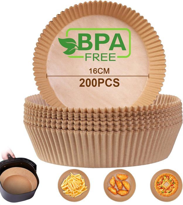 Feuille Friteuse Air Chaude Papier Sulfurisé Rond 28cm - 150 Feuilles Antiadhésives Pour Cuisson Et Friteuse Air Papier Four Friteuse Air