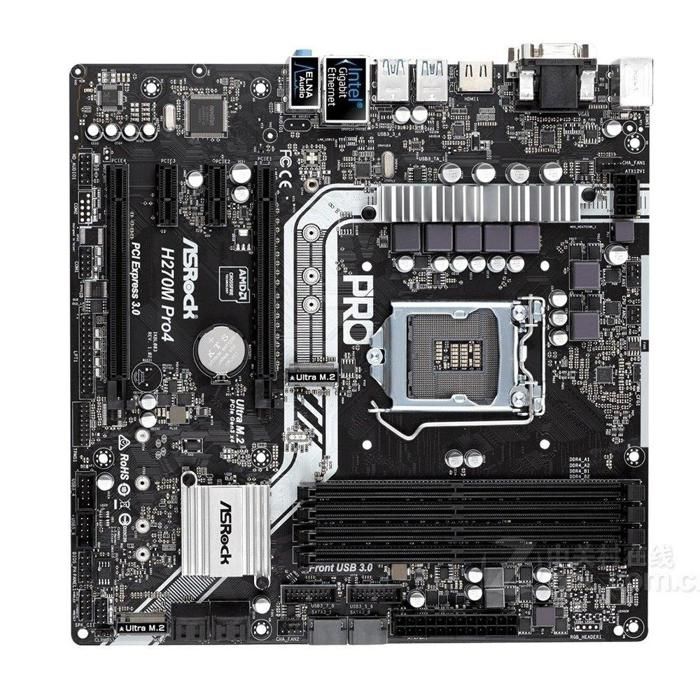 Carte mère ASRock H270M-Pro4 Intel H270 LGA 1151 4xDDR4 64GB Micro ATX - Asrock