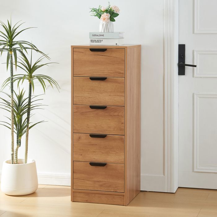 Commode Varkaus 108 x 40 x 40 cm effet chêne