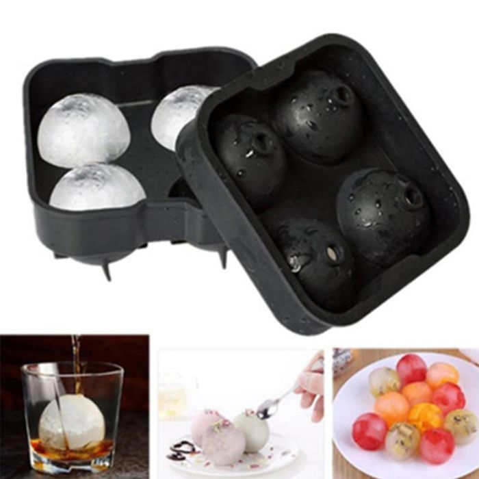 Bac à Glaçons Silicone 2 Pièces - Glaçons Ronds Géants 1,9 Pouce - Avec Entonnoir, Sans BPA, Facile à Démouler