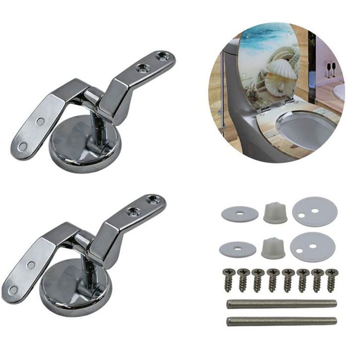 Fixation Abattant WC, Lot de 2 Charniere Abattant WC Charnières