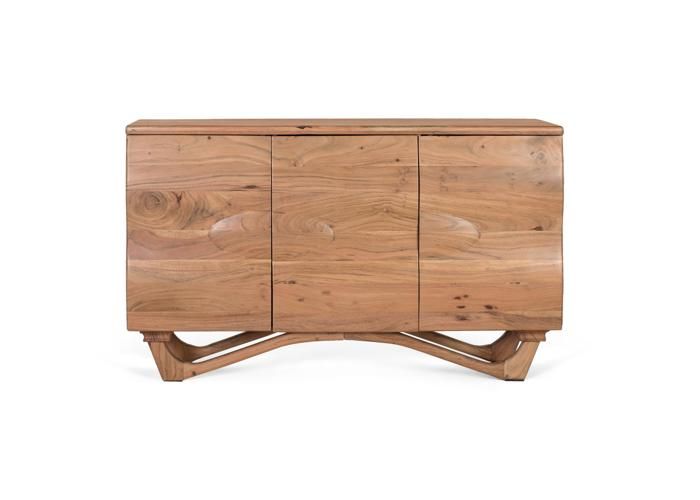 Buffet bas - Acacia - 140 cm - Design moderne - Bois massif - Marron