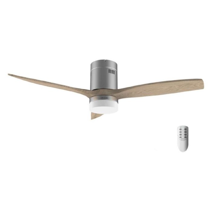 Cecotec Ventilateur de Plafond Energysilence Aero 5600 Classic Steel. 40W Moteur DC Diamètre 132 cm 3 Pales Led 18W Minuterie - Cecotec