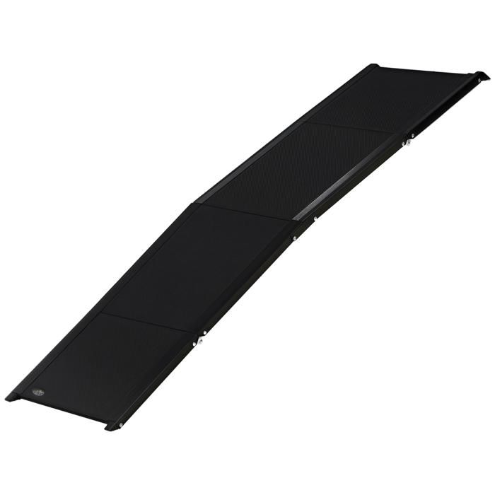 Meilleurs prix pour Rampe pliable pour chien surface antidérapante dim. 158 x 43,5 cm alliage d'aluminium noir