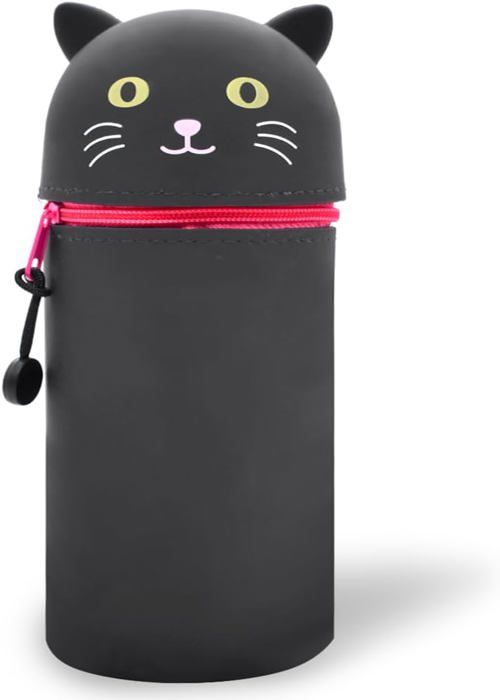 QRKPVHD Trousse École 2 En 1 Silicone Souple Kawaii Bleu Cartoon - Étui Stylo Transformable En Porte-Crayons