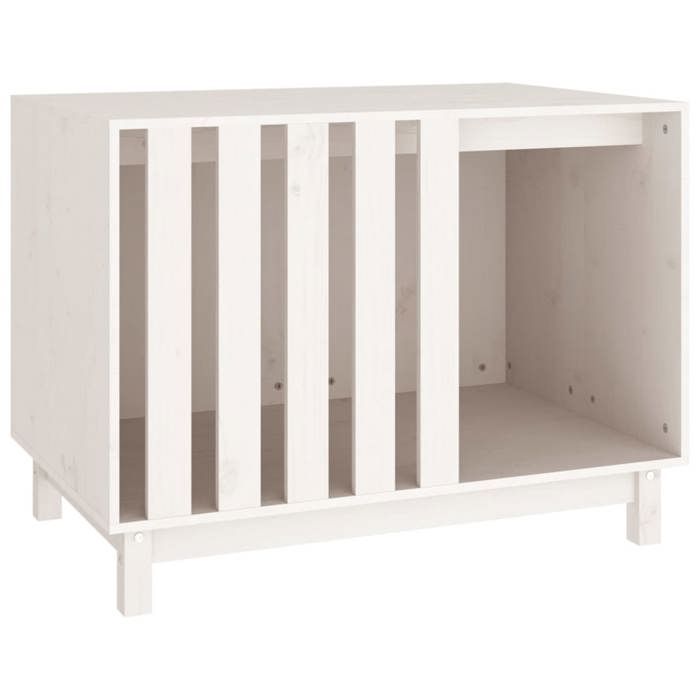 Meilleures Abris - Cage - Niche pour chien Blanc 90x60x67 cm Bois de pin massif SSD3381891