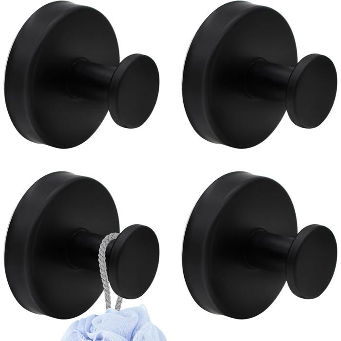 4 Pièces Crochet Ventouse Salle de Bain Charge 5KG Réutilisable Porte Serviette Ventouse Sans Percage Patères Murales Crochet Fort