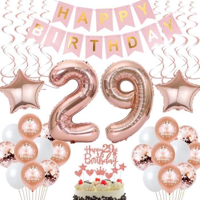 Ballon 28 Ans Anniversaire Femme, Kit De Decoration Anniversaire 28 Ans
