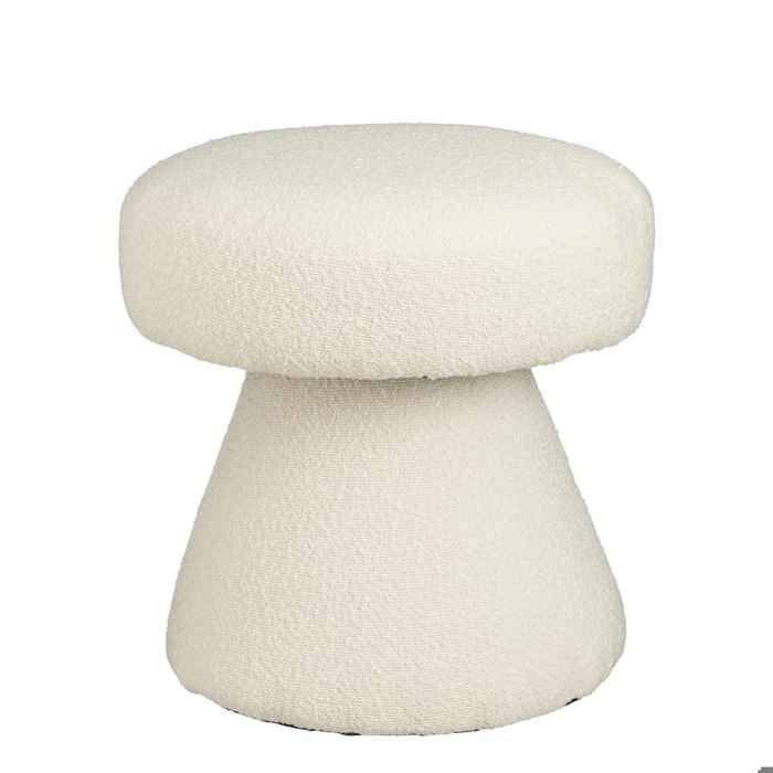 Mica Decorations Tabouret Pouffe - 49x49x46 cm - Polyester - Blanc cassé Mica Decorations Tabouret Pouffe - 49x49x46 cm - Polyester - Blanc cassé
