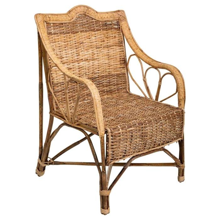 Fauteuil en bambou et rotin marron 64x48x99h Fauteuil en bambou et rotin marron 64x48x99h
