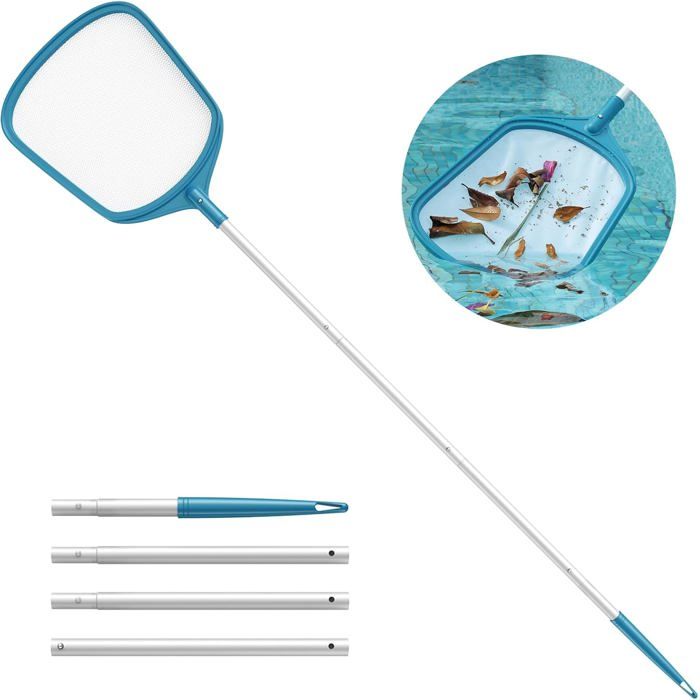 Filet de Piscine Filet à Mailles Fines Kit Épuisettes de Surface, avec Filet de Piscine Filet à Mailles Fines Kit Épuisettes de Surface, avec