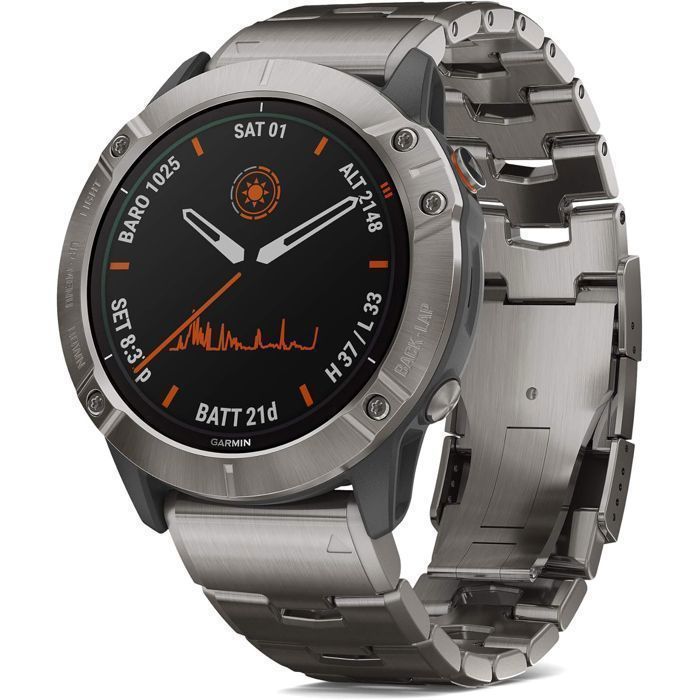 Stravo Bracelet titane Oracle luxe QuickFit 22 mm compatible Garmin Fenix 8/7/6 Pro/5 Plus Epix Gen 2 – Premium – Titane