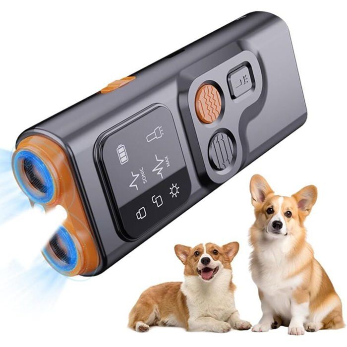 Anti-Aboiement Chien Rechargeable HD 3 Modes Dressage LED Torche Dispositif Ultrasons Portable