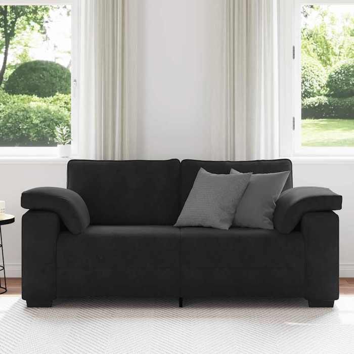 Meuble Canapé causeuse - JILI - SOFA PETIT DOUBLE - noir 140 cm velours JJ1919