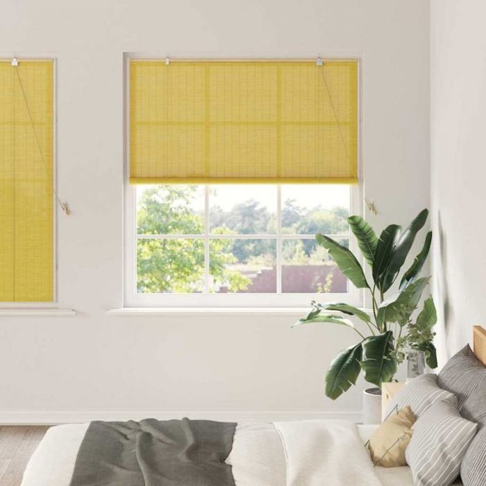 Store enrouleur tamisant bambou jaune 140 x 160 cm - VIDAXL