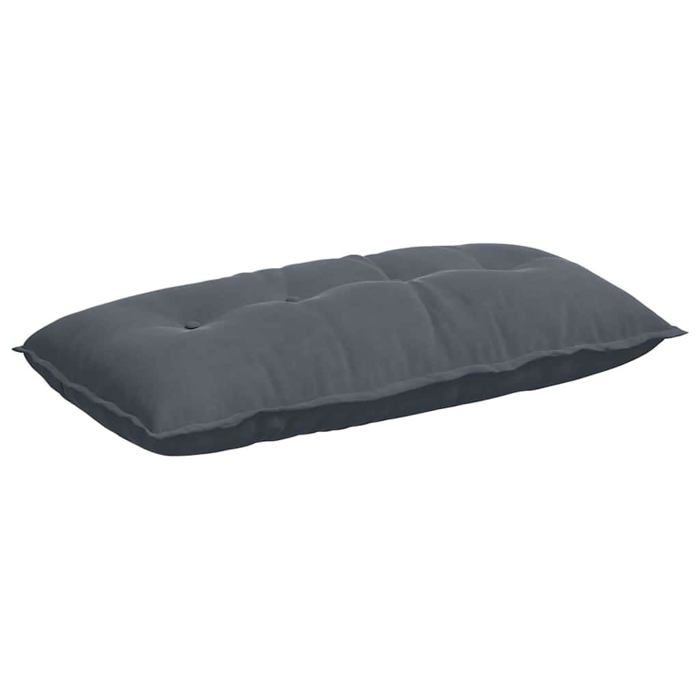 Coussin de dos en velours côtelé - vidaXL - 100x50 cm - Gris foncé - Housses amovibles - Rembourrage polyester