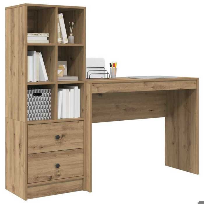 Sarazyj®Buffet bahut Placard de rangement - Marron Bureau avec tiroir 2 pcs - chêne artisanal - 20959