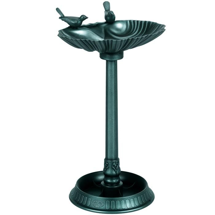 Comparer les prix de Bain doiseaux - Outsunny - base de jardinière - mangeoire et bassin à oiseaux sur pied - PP - 495 x 38 x 81 cm - bronze vert