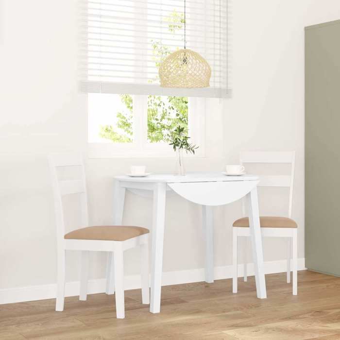 SALE 2026 Chaise de cuisine Blanc - Chaises à manger coussins 2 pcs blanc bois massif caoutchouc PRO283018992