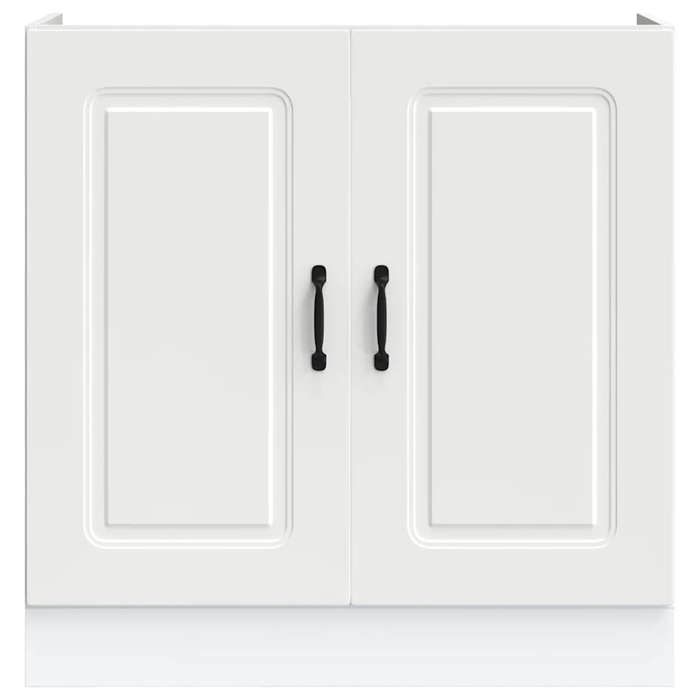 Caisson de cuisine Blanc - Meuble bas pour évier Kalmar - Blanc - 80x46x815cm - Bois ingénierie 664 788818911
