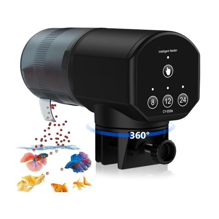 Distributeur Nourriture Poisson Automatique pour Aquarium: 200ML Grande Capacité Nourrisseur Poisson Opération Facile Résiste à