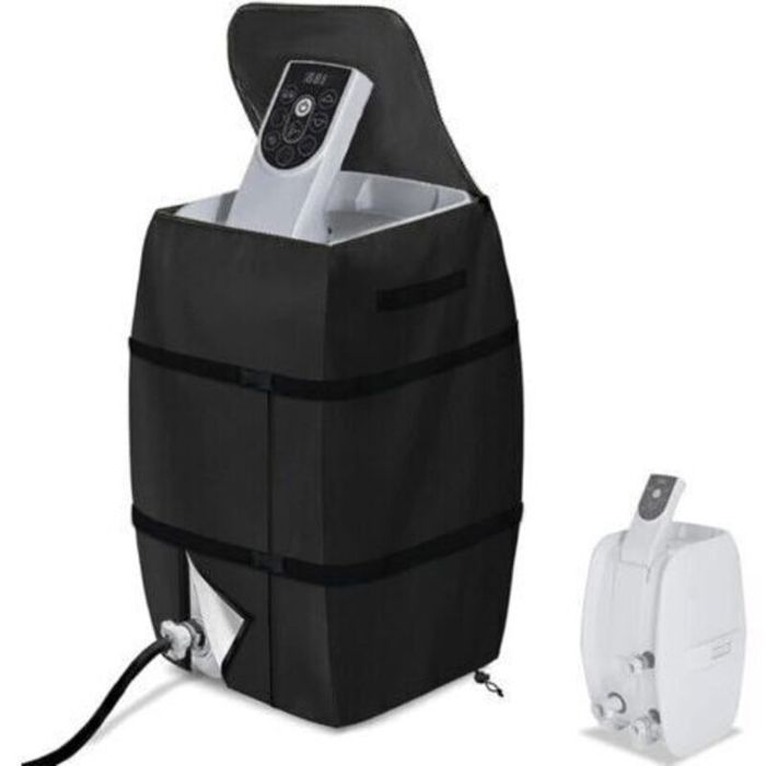 Housse Chauffante Spa Étanche 42x38x54 cm – Pliable Réglable avec Cordon & Poignée (Noir)