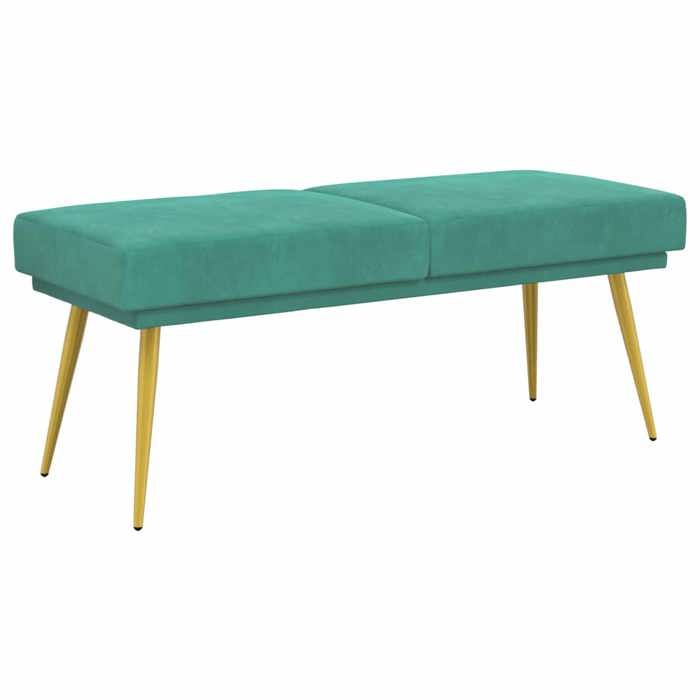 vidaXL Banc à double couche Turquoise 120 x 45 x 46 cm Velours 42038595
