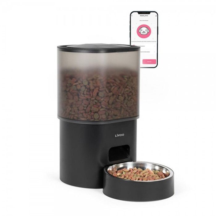 LIVOO Distributeur de croquettes automatique 5W noir pour chien et chat - 28x18x30cm 1.17kg LIVOO Distributeur de croquettes automatique 5W noir pour chien et chat - 28x18x30cm 1.17kg