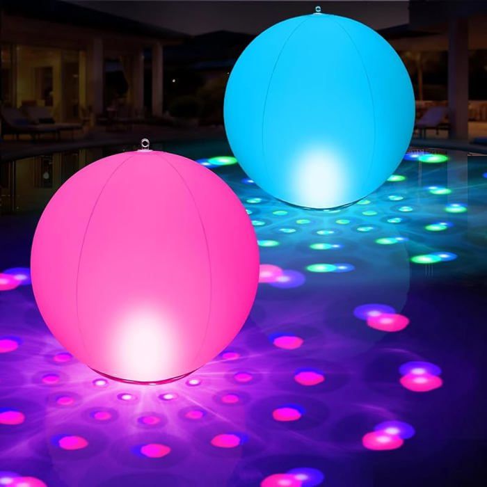 2026 Lumiere Piscine Flottante Lampe Flottante Piscine Solaire avec Lumières Sous-marine Lampe Piscines Étanche IP68 -2 Pièces