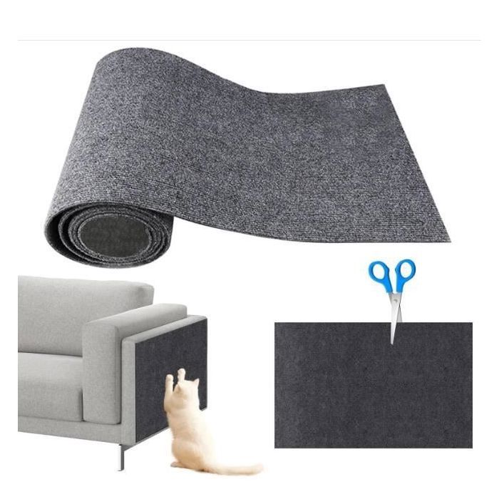 Protection canapé anti-griffes autocollante 40×200 cm - griffoir chat gris foncé découpe DIY Gris Foncé gris GRIFFOIR
