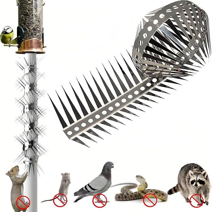Anti animaux grimpants épines oiseaux pics écureuil déflecteur mangeoires répulsif écureuils répulsif(1 x épine longueur 5 cm)