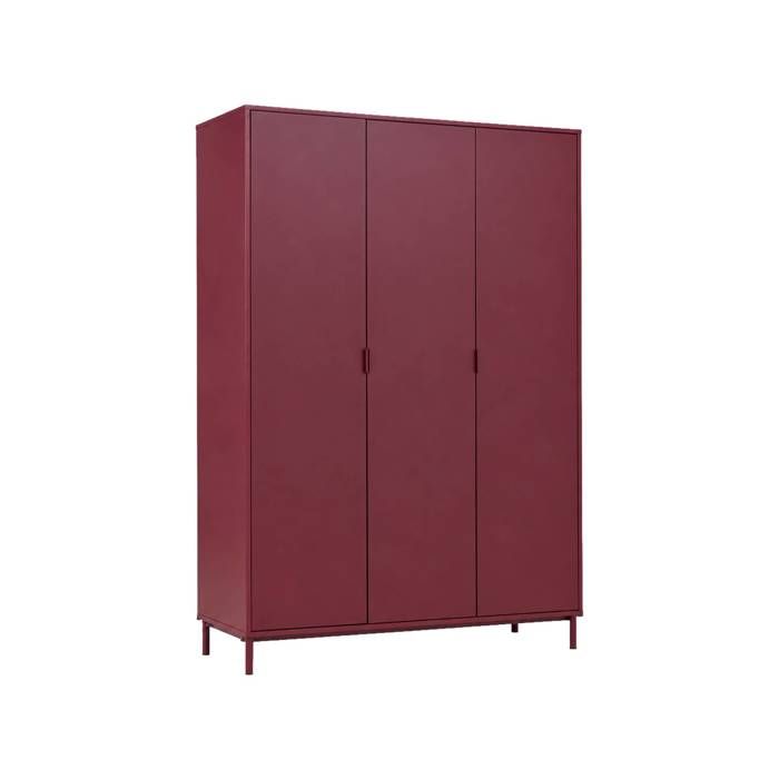 Dressing décor bois et métal 5 étagères 1 penderie bordeaux - Ellie Dressing décor bois et métal 5 étagères 1 penderie bordeaux - Ellie