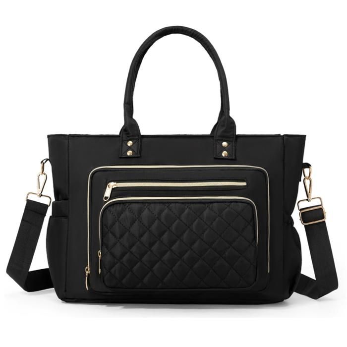 XJYDNCG Sac À Main Femme Cours Sac Tote Sac Bandoulière Sac Ordinateur 14 Pouces - Noir