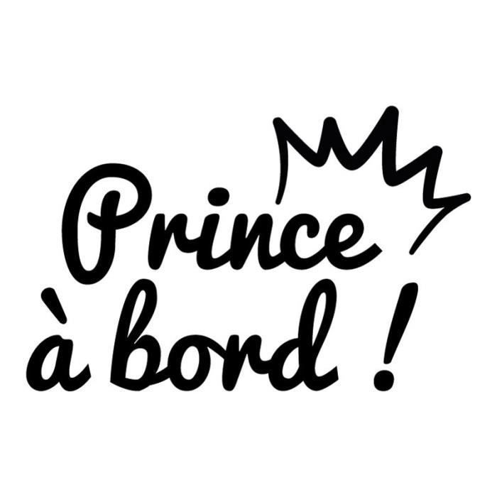 STICKER PRINCE A BORD J0108 Noir